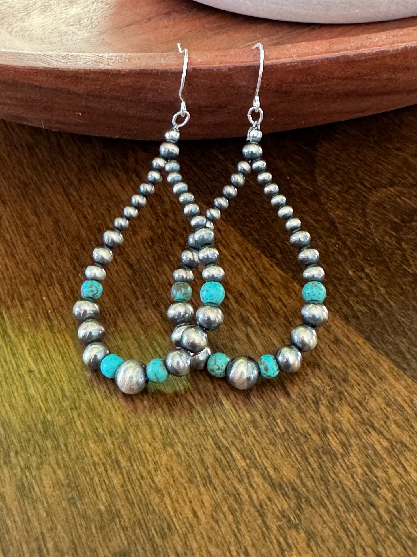 Navajo Pearl & turquoise earing 2403