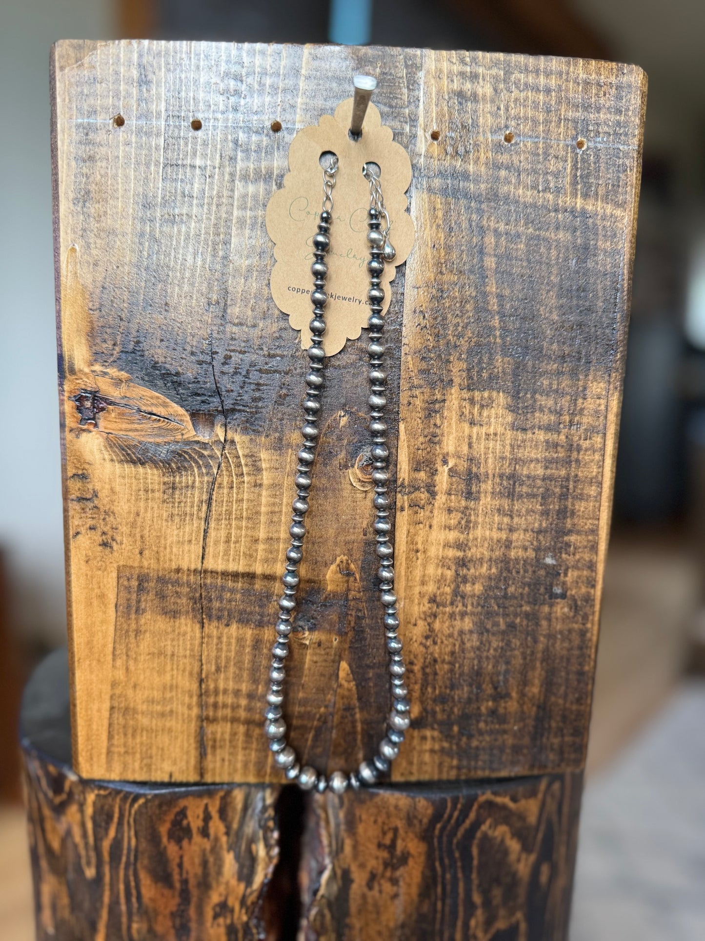 Navajo Pearl Necklace - 16" (Graduated with saucer pearls) 2416