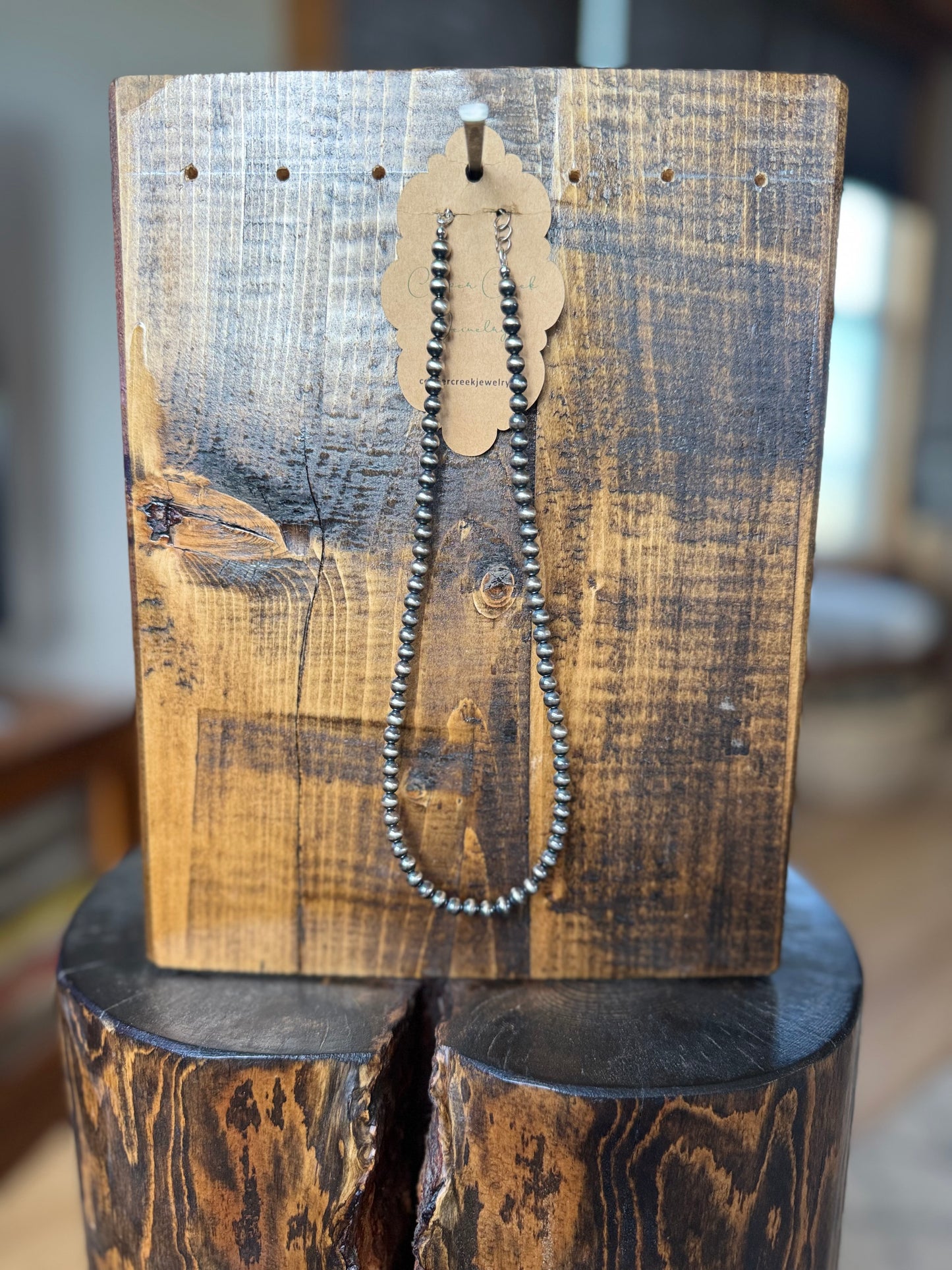 Navajo Pearl Necklace - 16" (5mm and round pearls) 2420