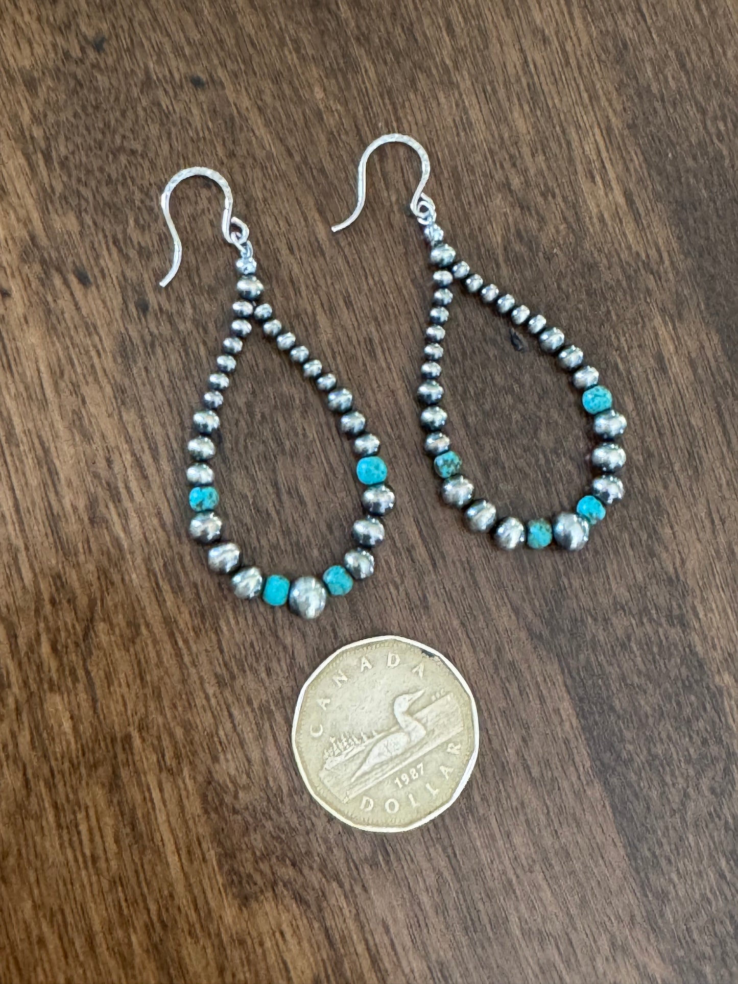 Navajo Pearl & turquoise earing 2403