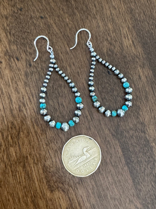 Navajo Pearl & turquoise earing 2403