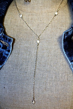 Silver chain with crystal elements